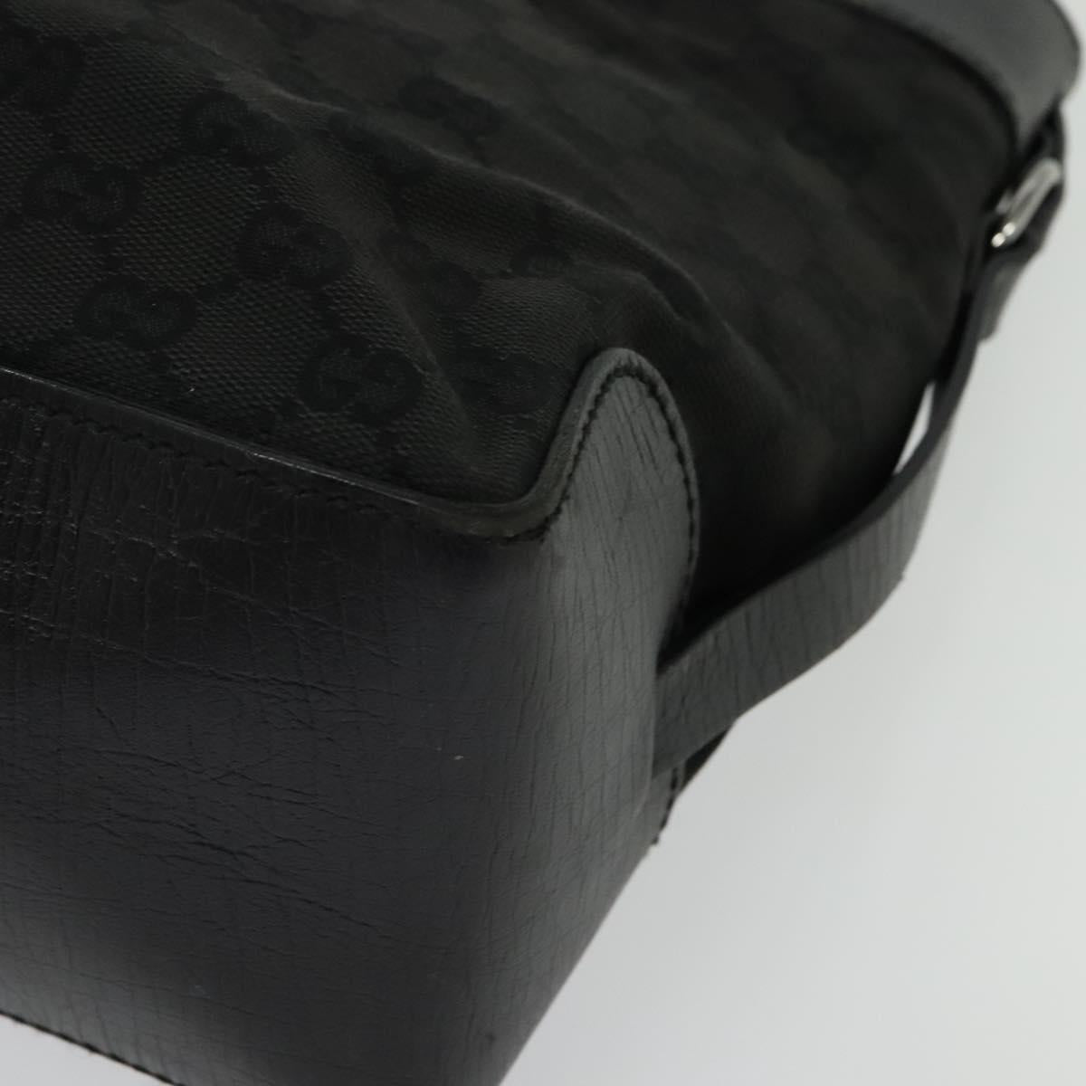 GUCCI GG Canvas Hand Bag Black Silver 106251 214397 Auth 132133