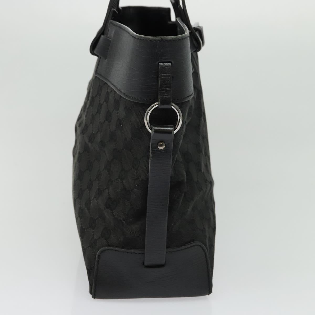GUCCI GG Canvas Hand Bag Black Silver 106251 214397 Auth 132133