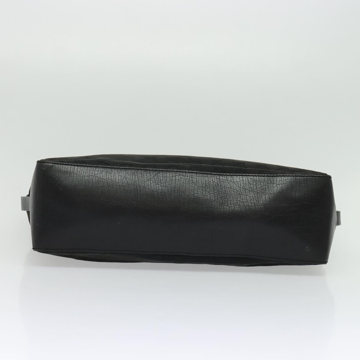 GUCCI GG Canvas Hand Bag Black Silver 106251 214397 Auth 132133