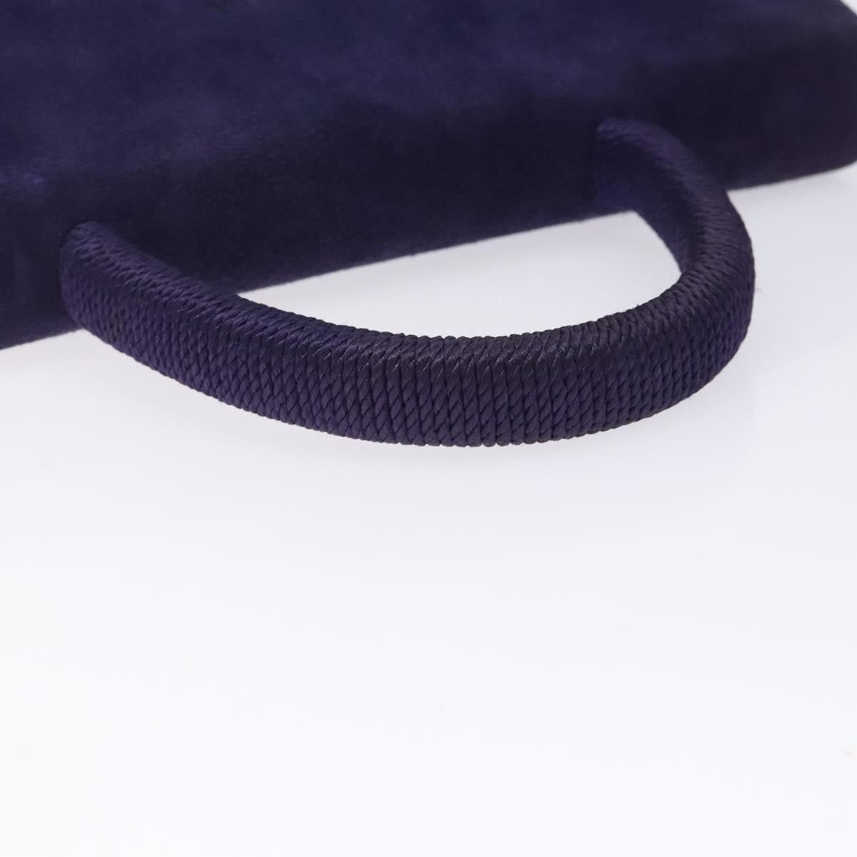 PRADA Hand Bag Suede Purple Gold Auth 132139
