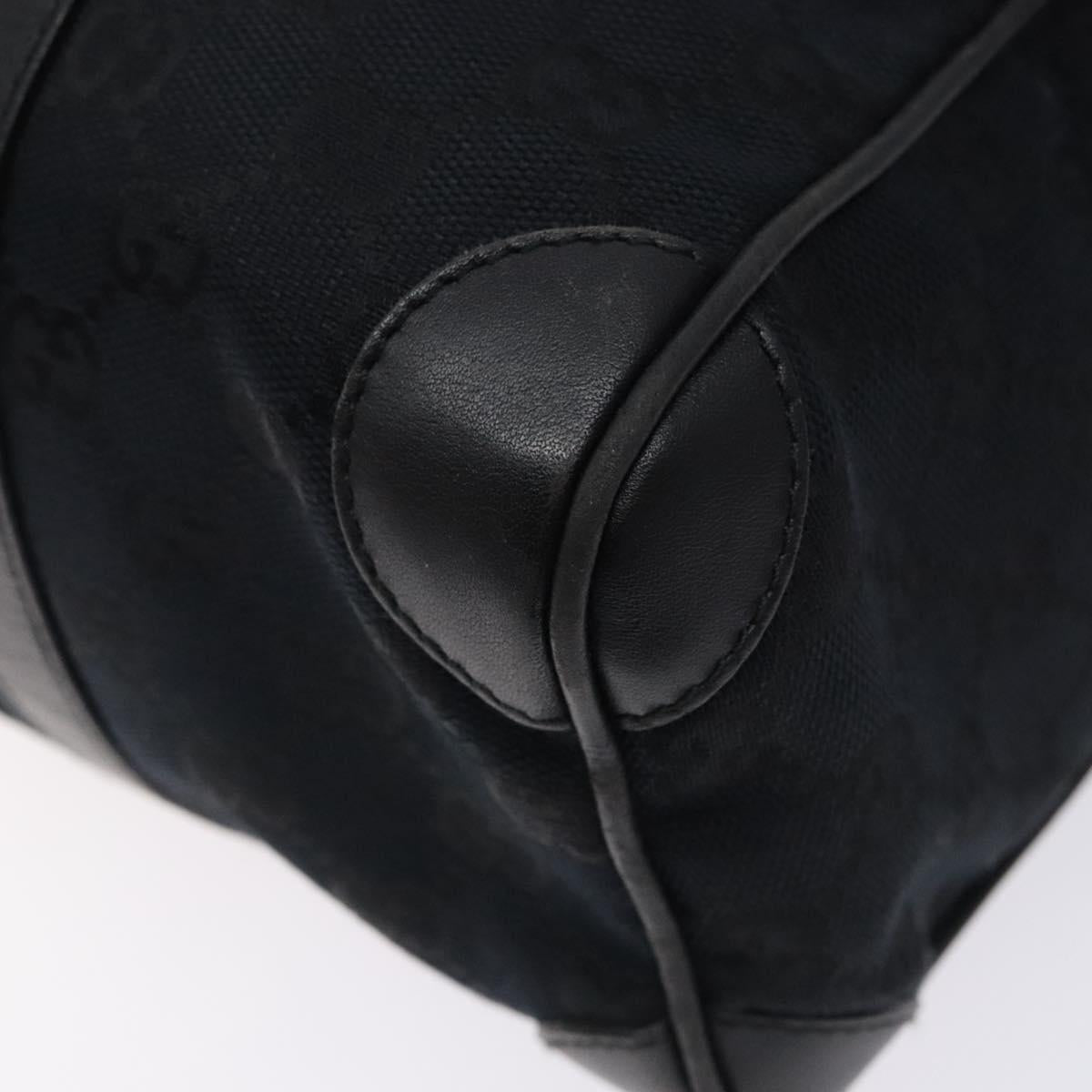 GUCCI GG Canvas Shoulder Bag Black Gold 000 0851 3754 Auth 132140