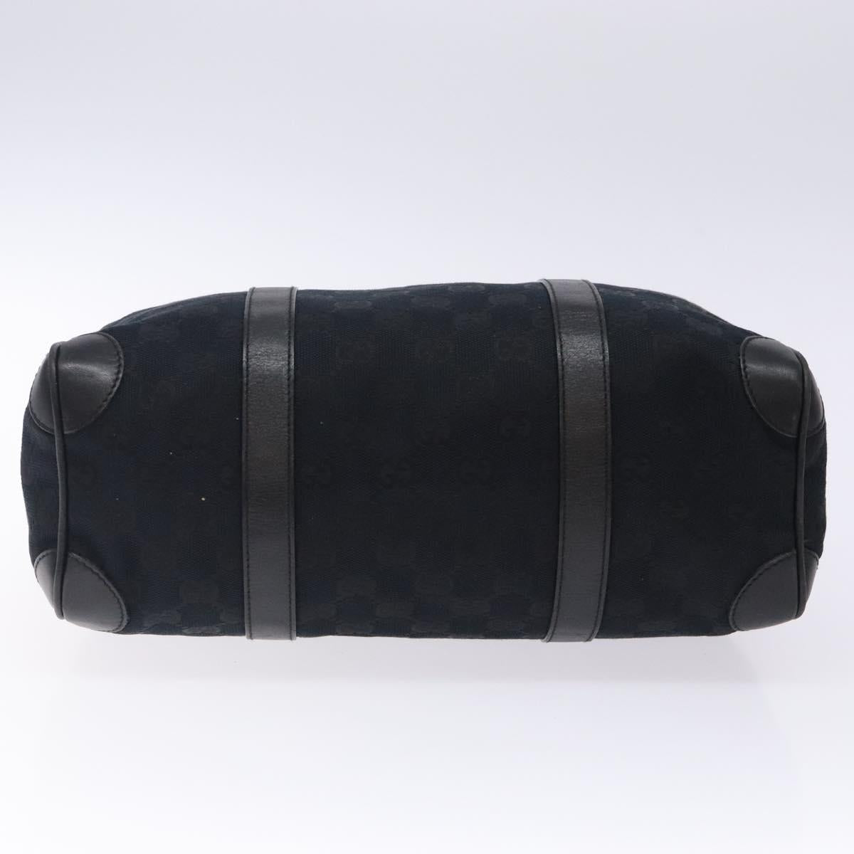 GUCCI GG Canvas Shoulder Bag Black Gold 000 0851 3754 Auth 132140
