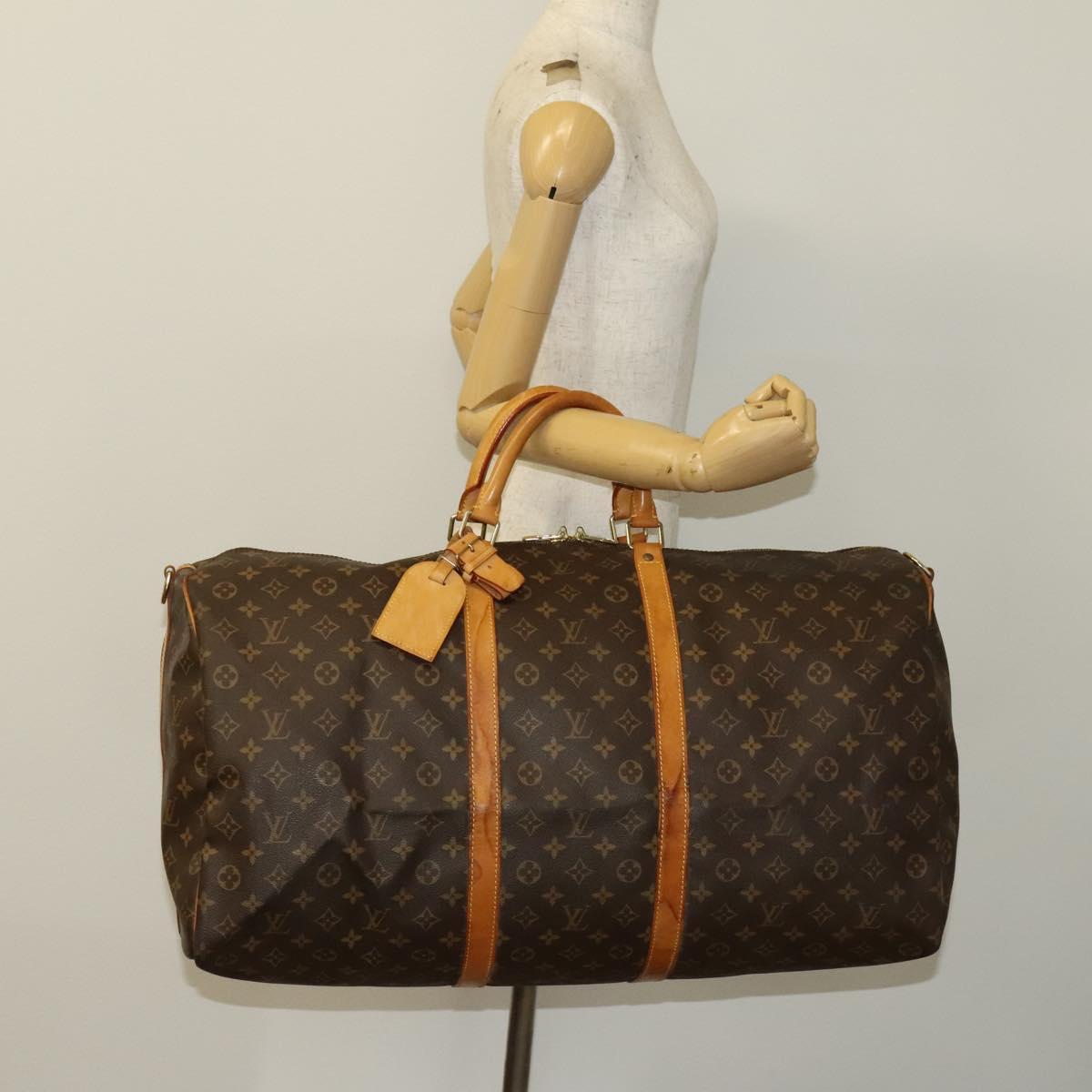 LOUIS VUITTON Monogram Keepall Bandouliere 60 Boston Bag M41412 LV Auth 132143