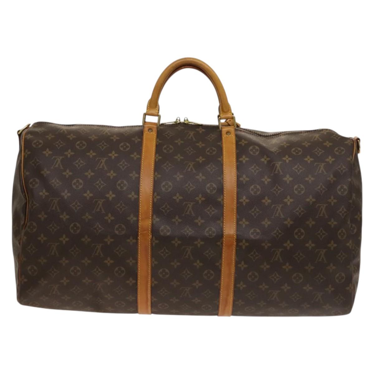 LOUIS VUITTON Monogram Keepall Bandouliere 60 Boston Bag M41412 LV Auth 132143