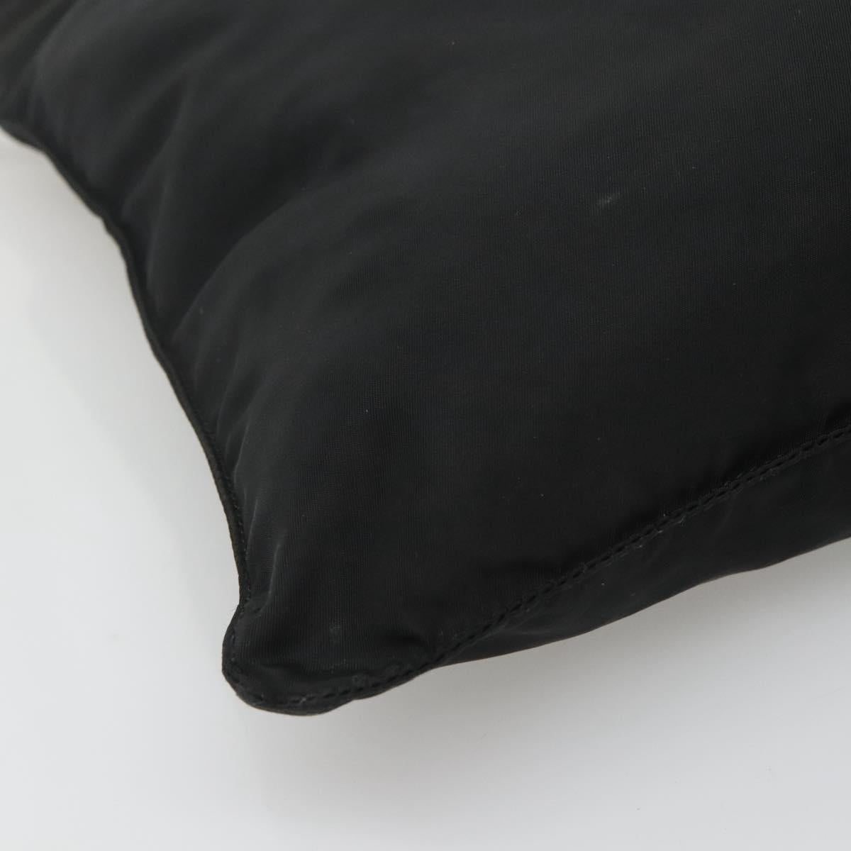 PRADA Shoulder Bag Nylon Black Silver Auth 132150