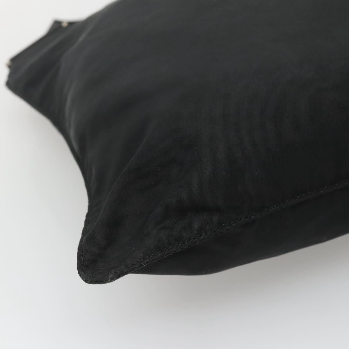 PRADA Shoulder Bag Nylon Black Silver Auth 132150