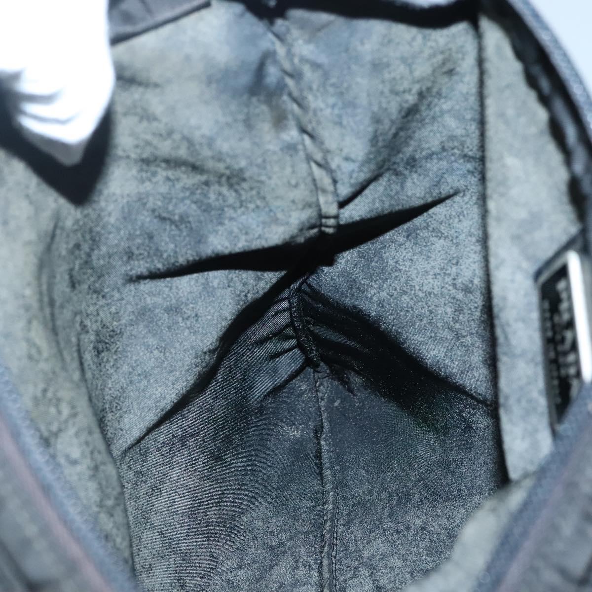 PRADA Shoulder Bag Nylon Black Silver Auth 132150