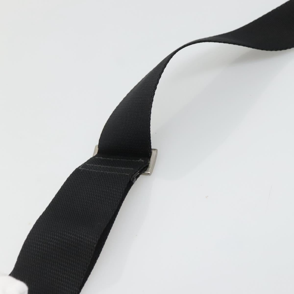 PRADA Shoulder Bag Nylon Black Silver Auth 132150