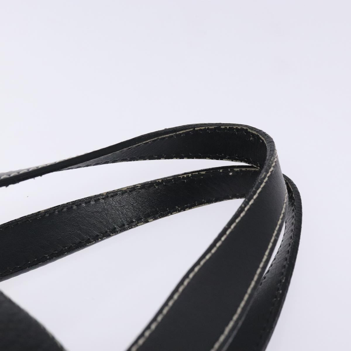 Burberrys Hand Bag Leather Black Gold Auth 132174