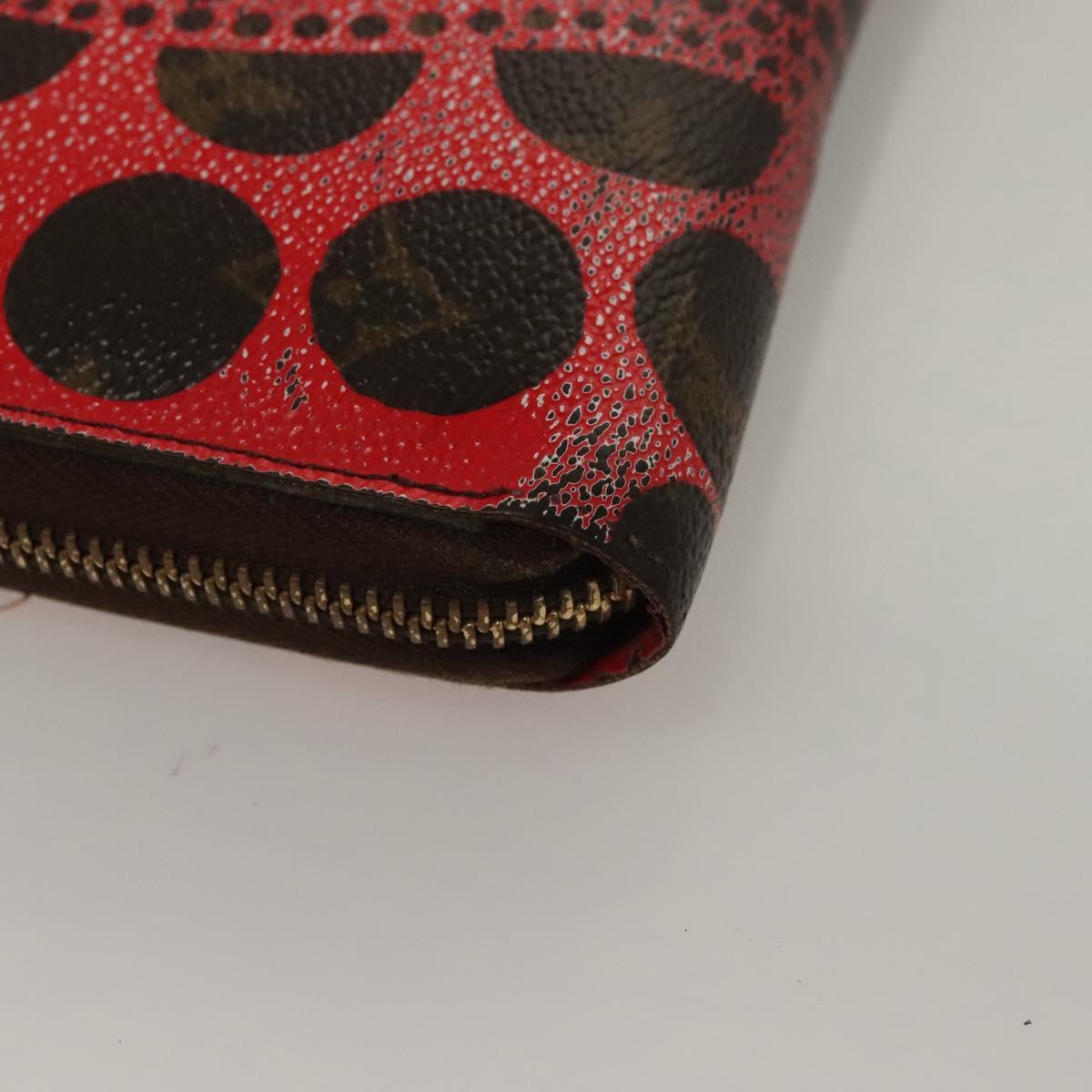 LOUIS VUITTON Monogram Yayoi Kusama Zippy Wallet Red M60450 LV Auth 132196