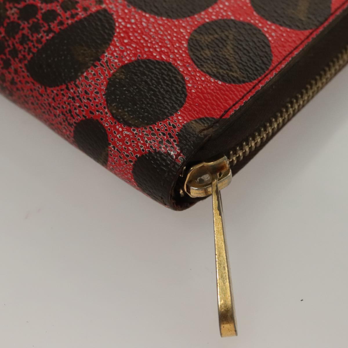 LOUIS VUITTON Monogram Yayoi Kusama Zippy Wallet Red M60450 LV Auth 132196