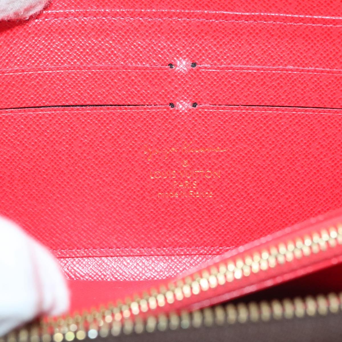 LOUIS VUITTON Monogram Yayoi Kusama Zippy Wallet Red M60450 LV Auth 132196