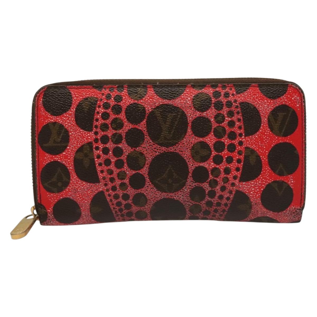 LOUIS VUITTON Monogram Yayoi Kusama Zippy Wallet Red M60450 LV Auth 132196