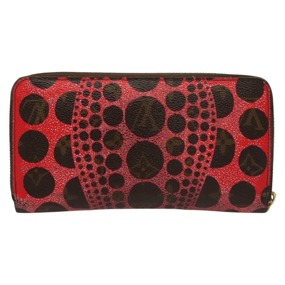 LOUIS VUITTON Monogram Yayoi Kusama Zippy Wallet Red M60450 LV Auth 132196