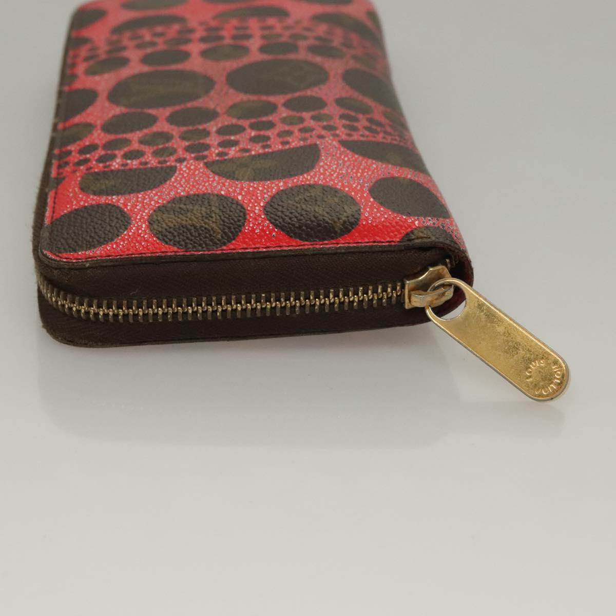 LOUIS VUITTON Monogram Yayoi Kusama Zippy Wallet Red M60450 LV Auth 132196
