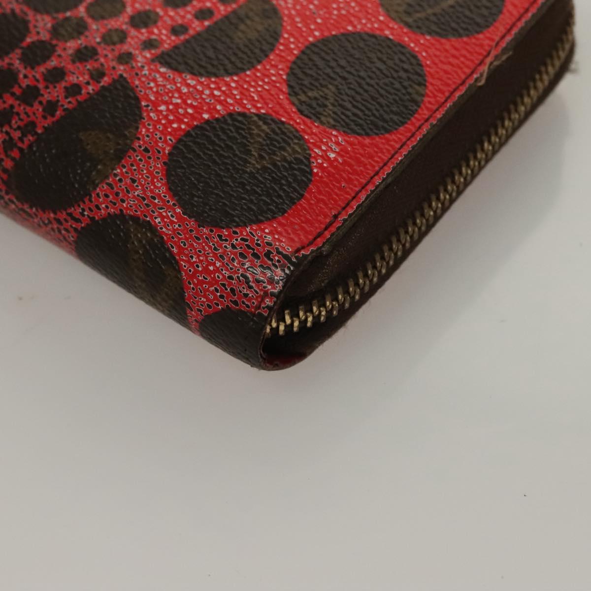 LOUIS VUITTON Monogram Yayoi Kusama Zippy Wallet Red M60450 LV Auth 132196