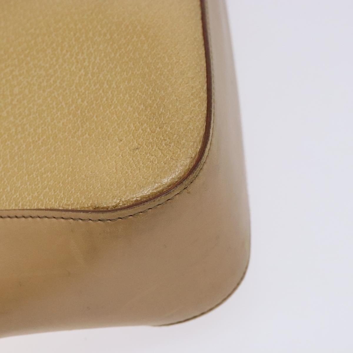 GUCCI Tote Bag Leather Beige Silver 002 1135 Auth 132207