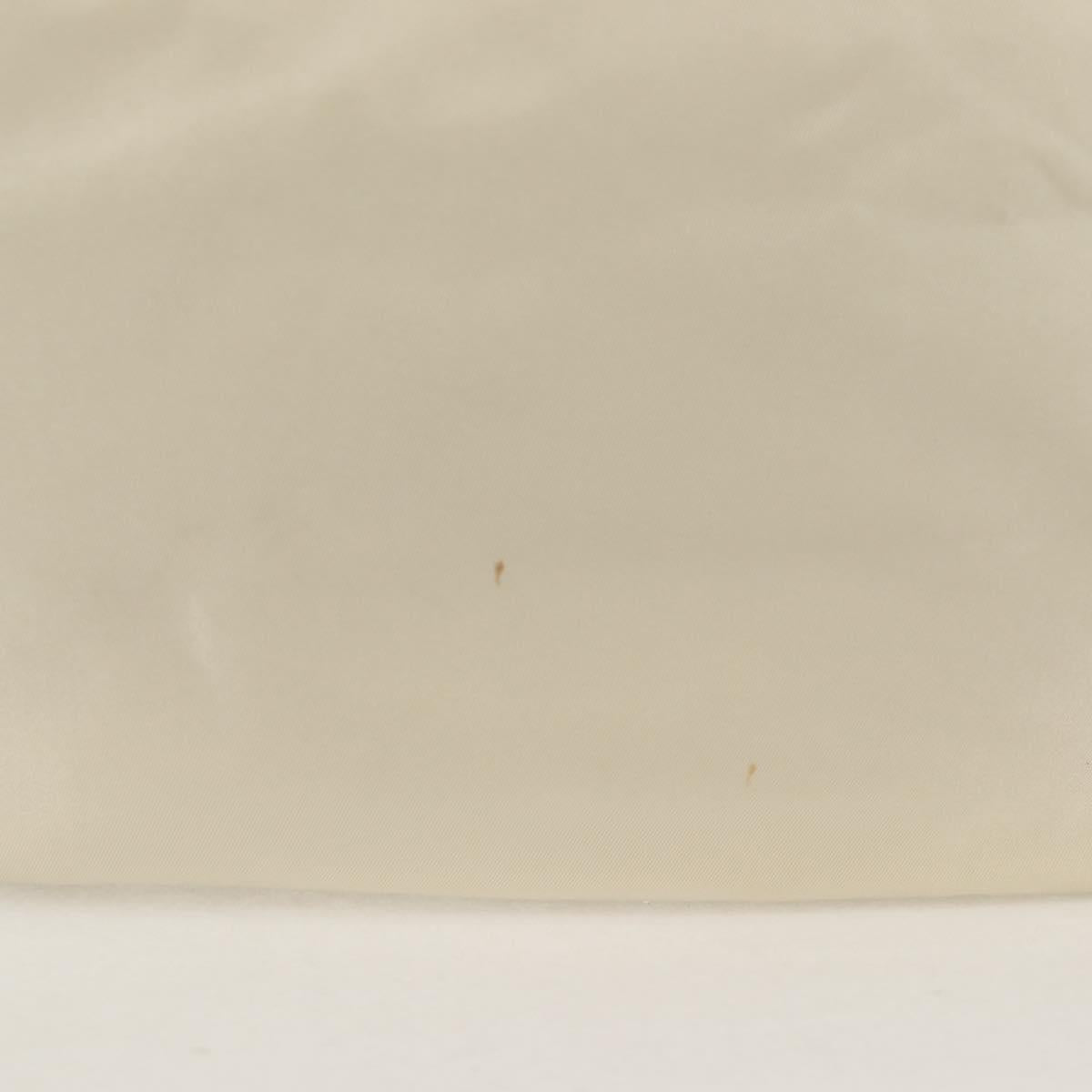 PRADA Hand Bag Leather 2way Beige Silver Auth 132222