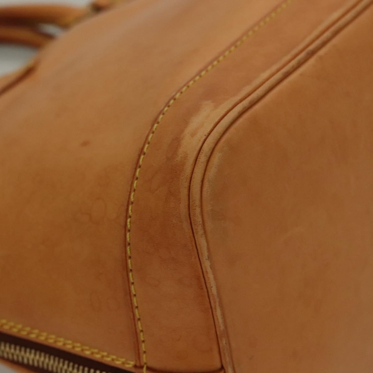 LOUIS VUITTON Nomad leather Alma Hand Bag Beige M85000 LV Auth 132230