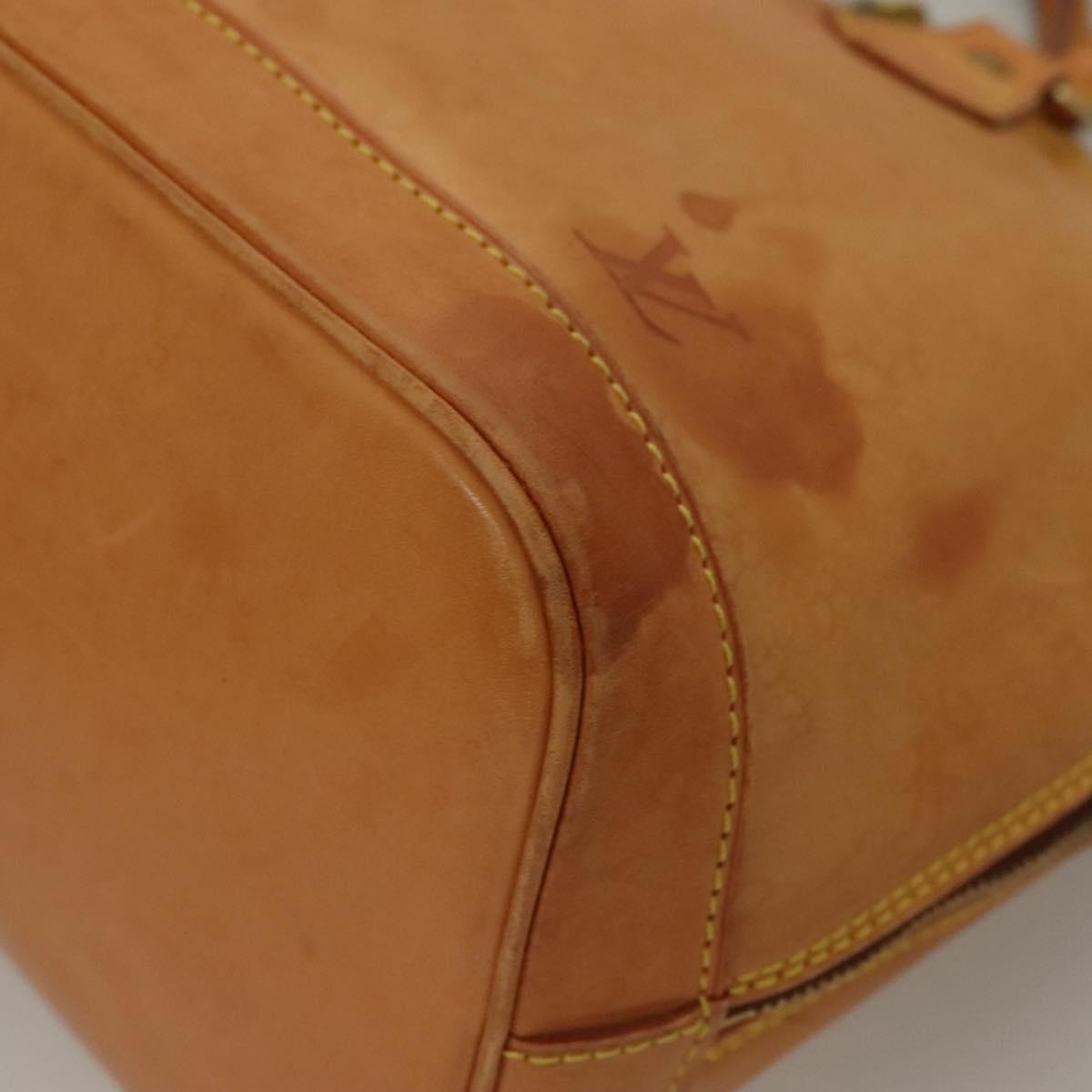 LOUIS VUITTON Nomad leather Alma Hand Bag Beige M85000 LV Auth 132230