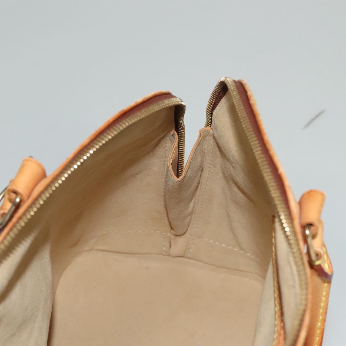 LOUIS VUITTON Nomad leather Alma Hand Bag Beige M85000 LV Auth 132230