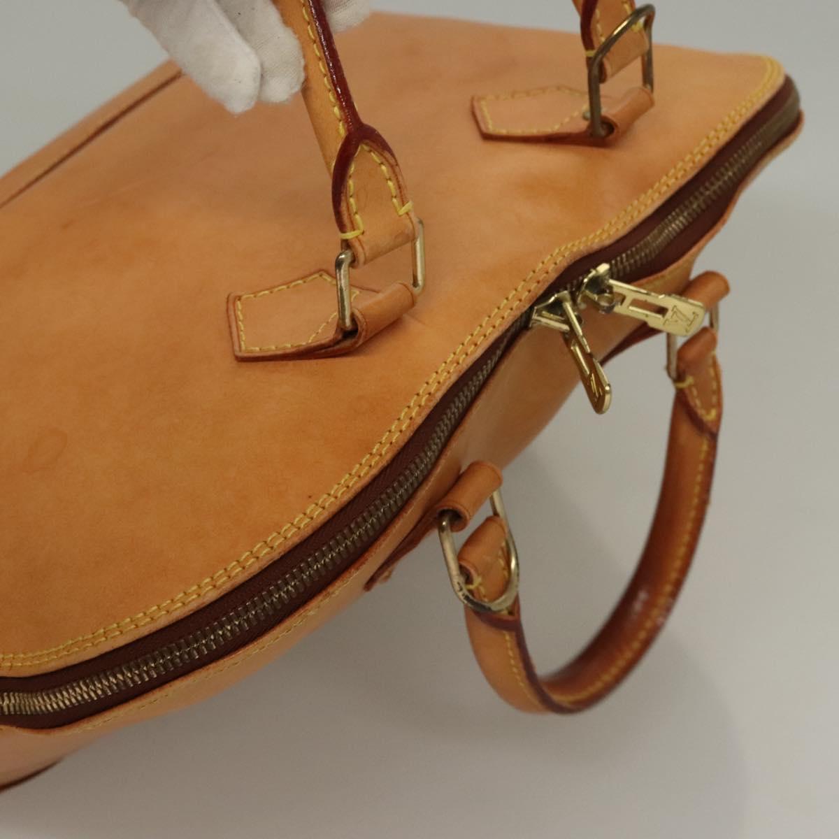 LOUIS VUITTON Nomad leather Alma Hand Bag Beige M85000 LV Auth 132230