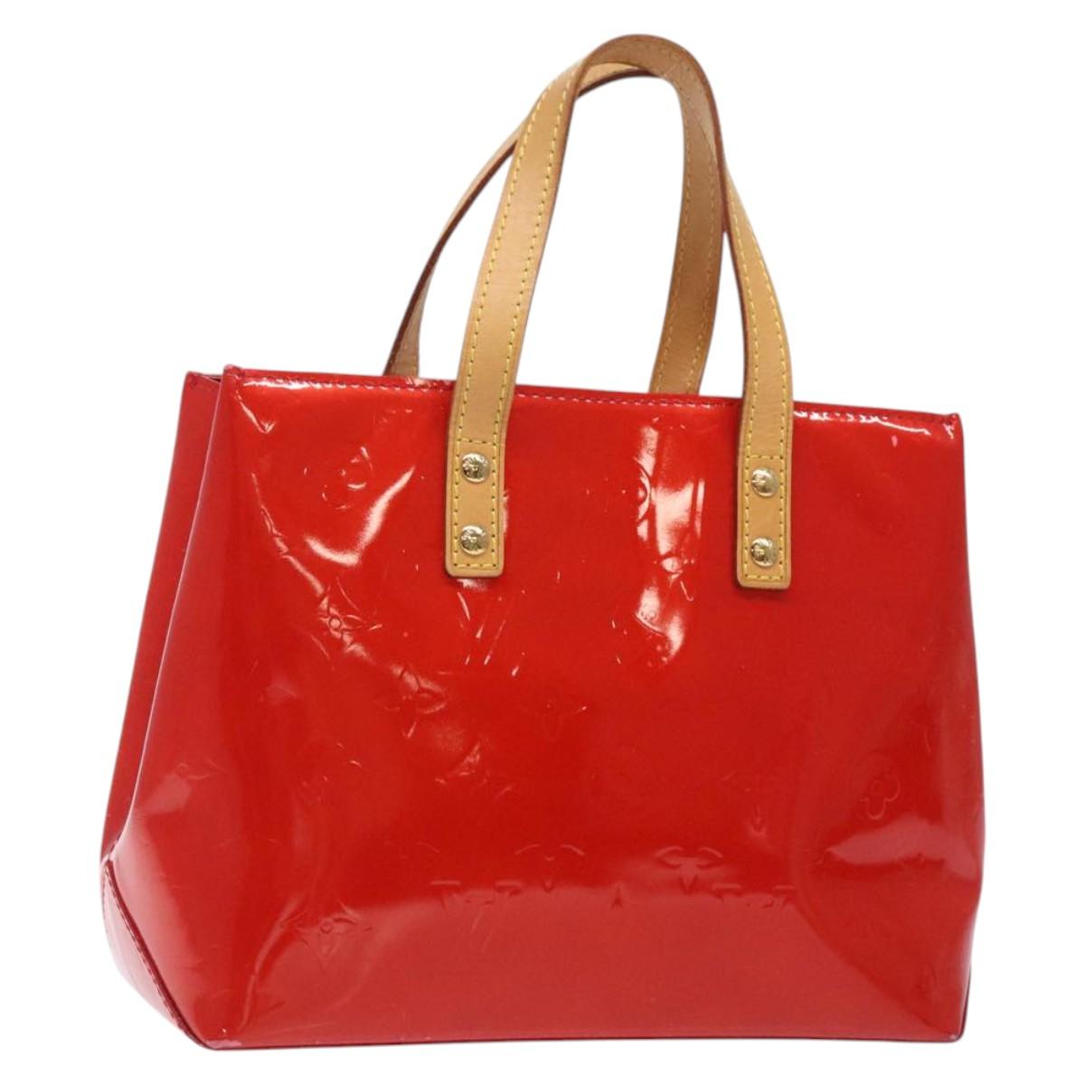 LOUIS VUITTON Monogram Vernis Reade PM Hand Bag Red Rouge M91088 LV Auth 132250