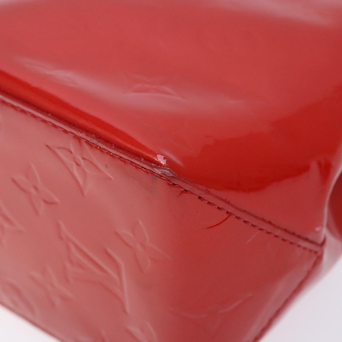 LOUIS VUITTON Monogram Vernis Reade PM Hand Bag Red Rouge M91088 LV Auth 132250