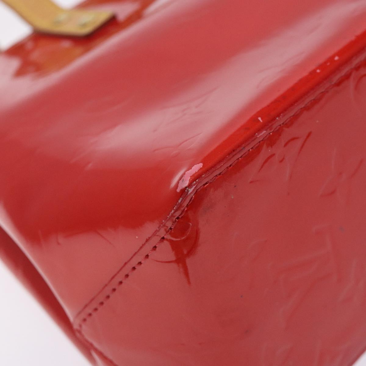 LOUIS VUITTON Monogram Vernis Reade PM Hand Bag Red Rouge M91088 LV Auth 132250
