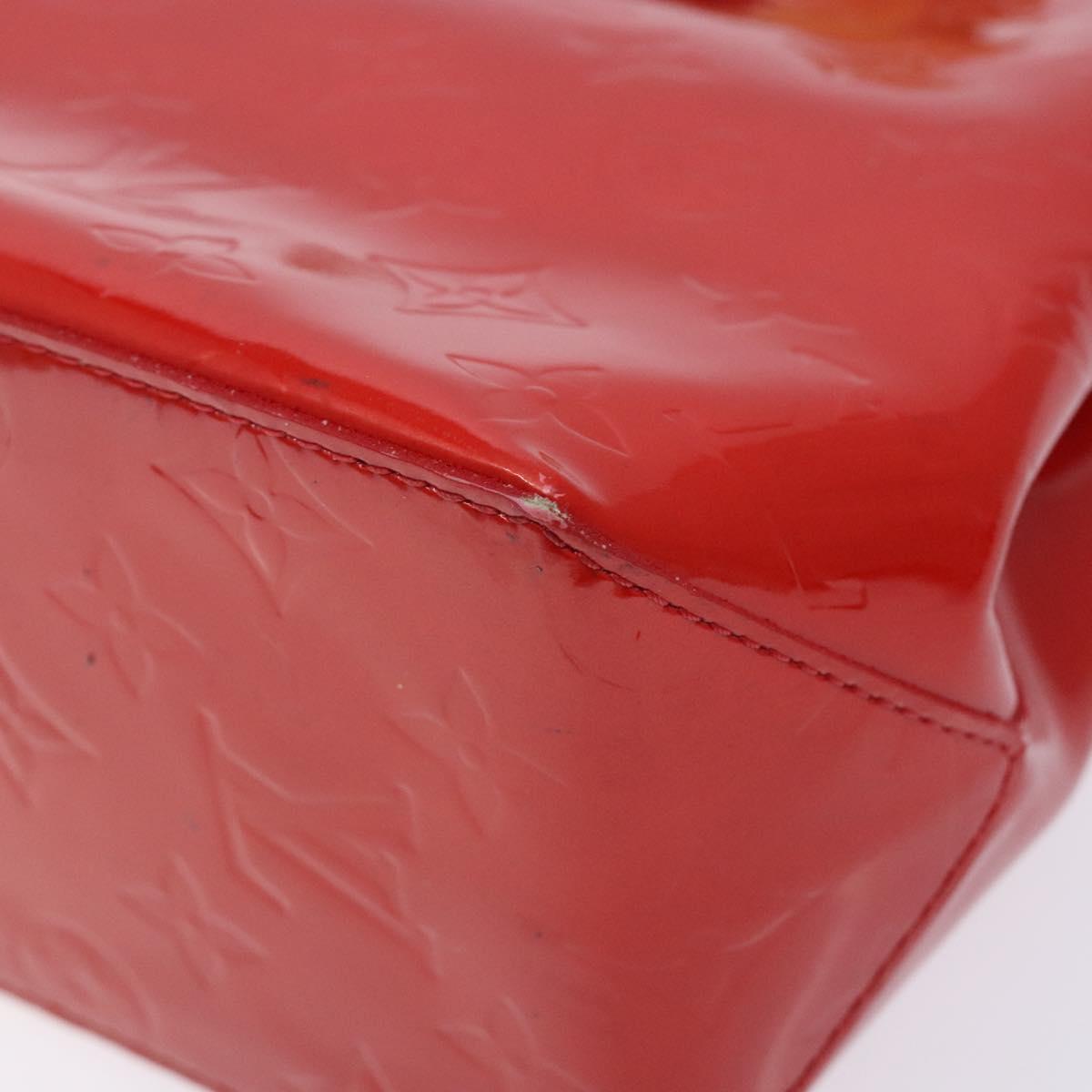 LOUIS VUITTON Monogram Vernis Reade PM Hand Bag Red Rouge M91088 LV Auth 132250