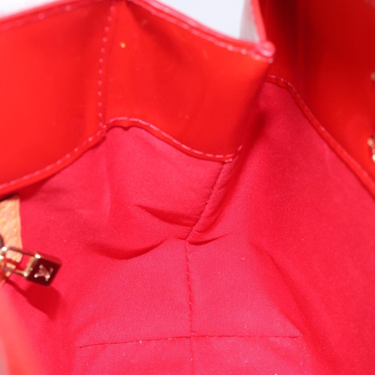 LOUIS VUITTON Monogram Vernis Reade PM Hand Bag Red Rouge M91088 LV Auth 132250