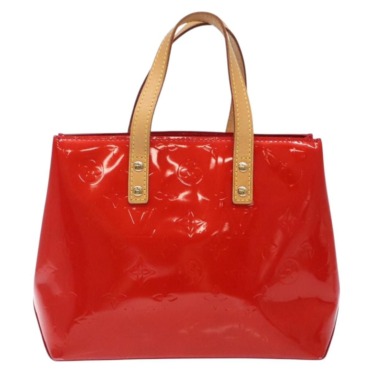 LOUIS VUITTON Monogram Vernis Reade PM Hand Bag Red Rouge M91088 LV Auth 132250