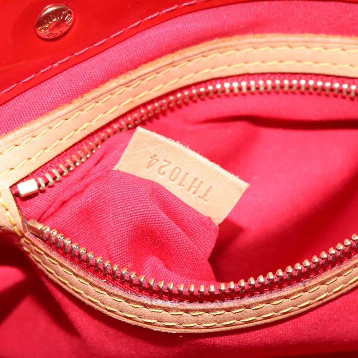LOUIS VUITTON Monogram Vernis Reade PM Hand Bag Red Rouge M91088 LV Auth 132250