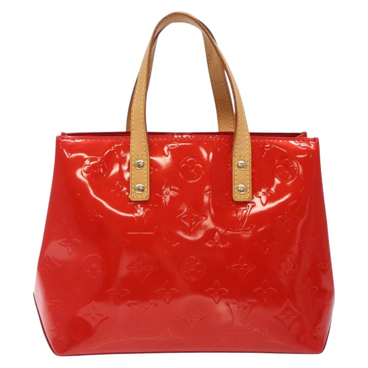 LOUIS VUITTON Monogram Vernis Reade PM Hand Bag Red Rouge M91088 LV Auth 132250