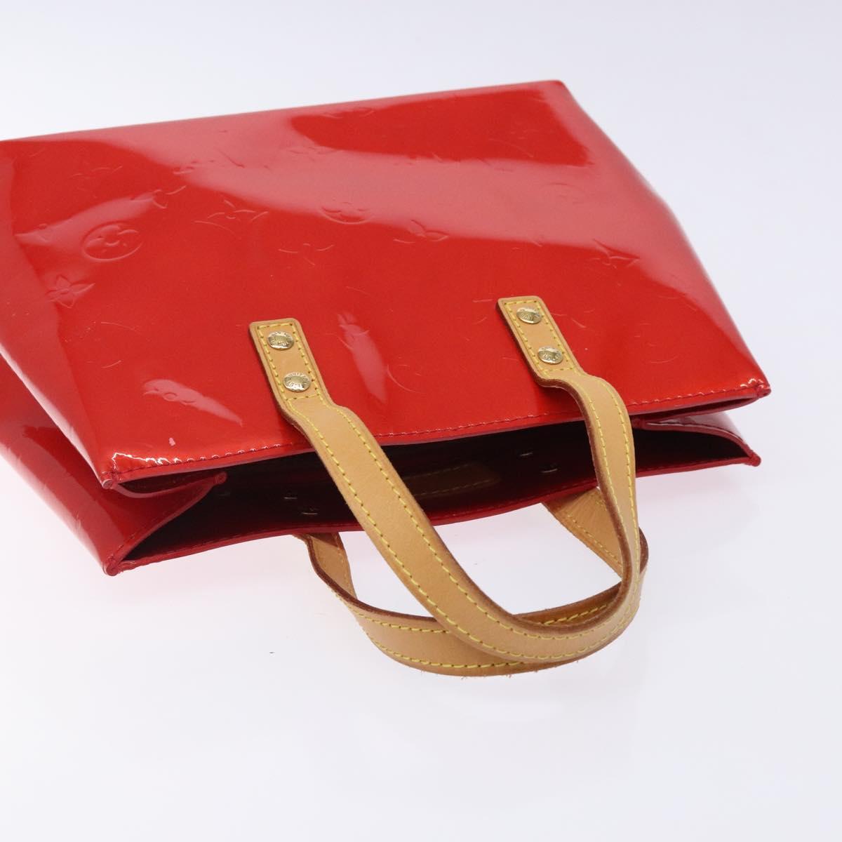 LOUIS VUITTON Monogram Vernis Reade PM Hand Bag Red Rouge M91088 LV Auth 132250