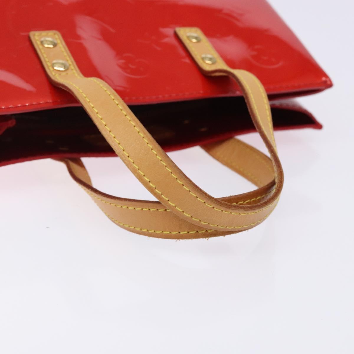 LOUIS VUITTON Monogram Vernis Reade PM Hand Bag Red Rouge M91088 LV Auth 132250
