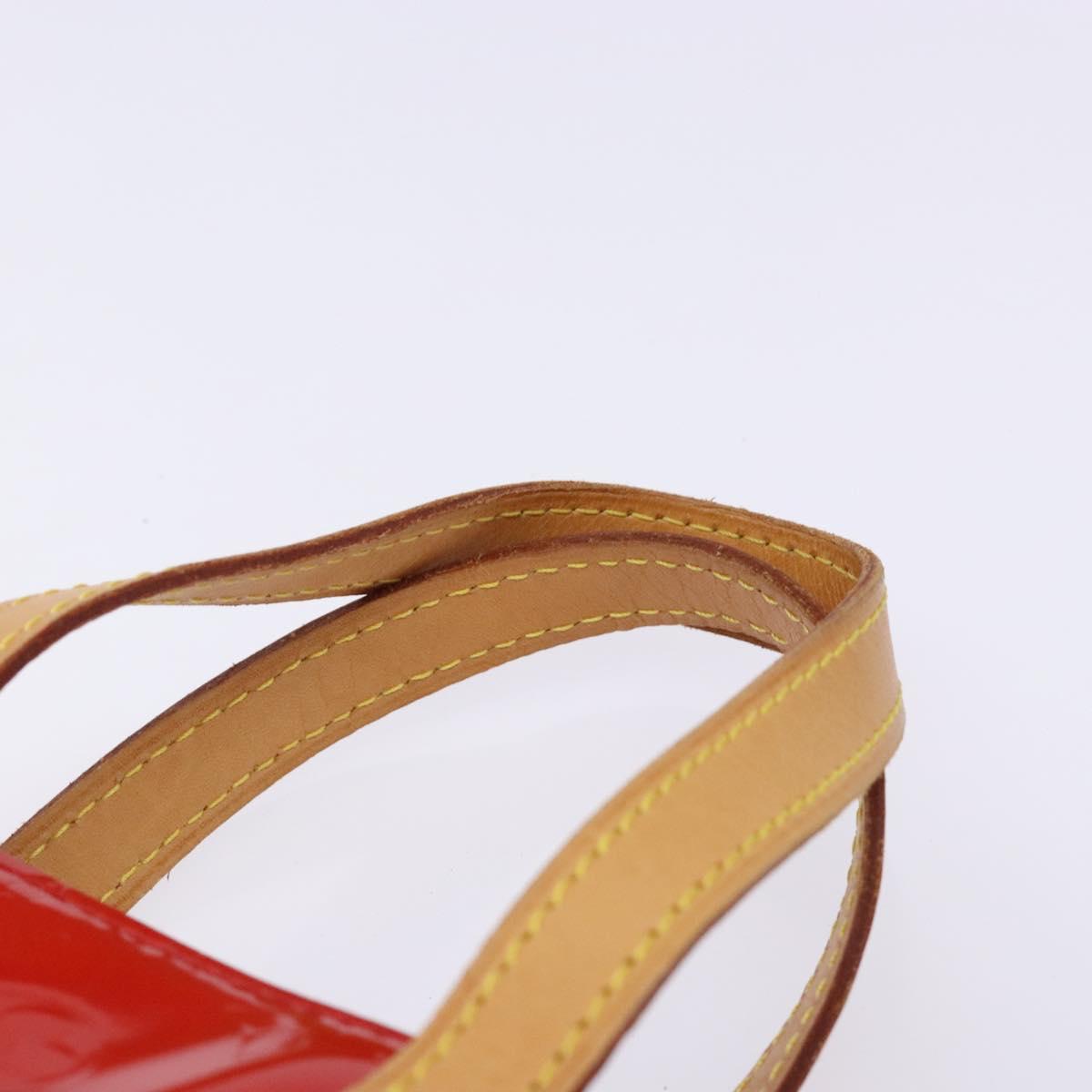 LOUIS VUITTON Monogram Vernis Reade PM Hand Bag Red Rouge M91088 LV Auth 132250