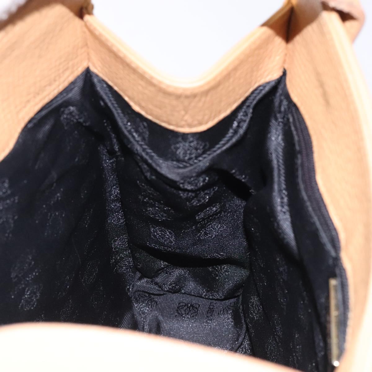 LOEWE Shoulder Bag Leather Beige Gold Auth 132265