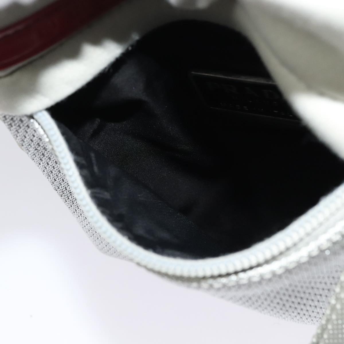 PRADA Sports Shoulder Bag Cotton Silver Auth 132275