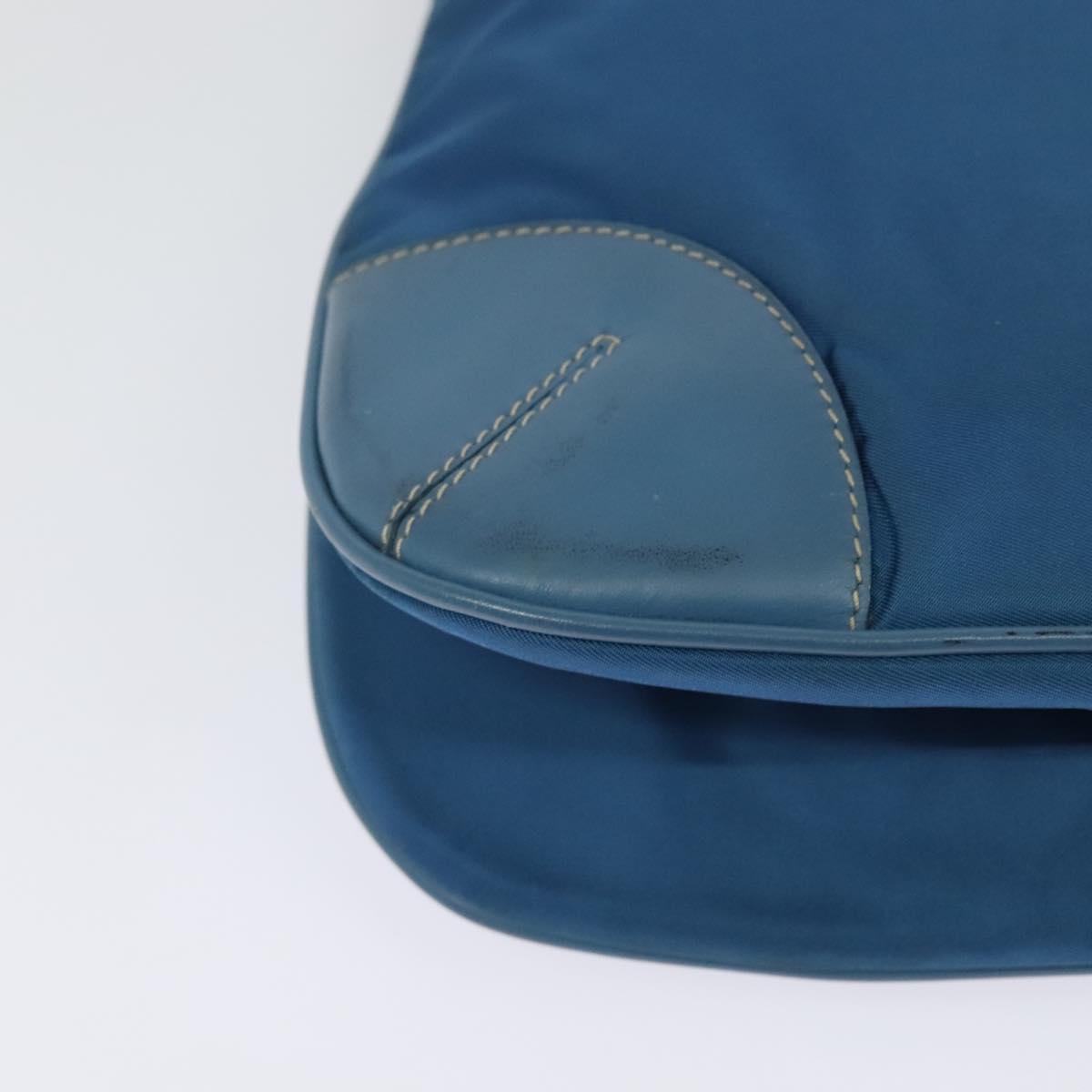 PRADA Shoulder Bag Nylon Blue Silver Auth 132289