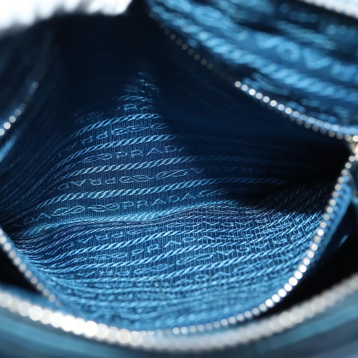 PRADA Shoulder Bag Nylon Blue Silver Auth 132289