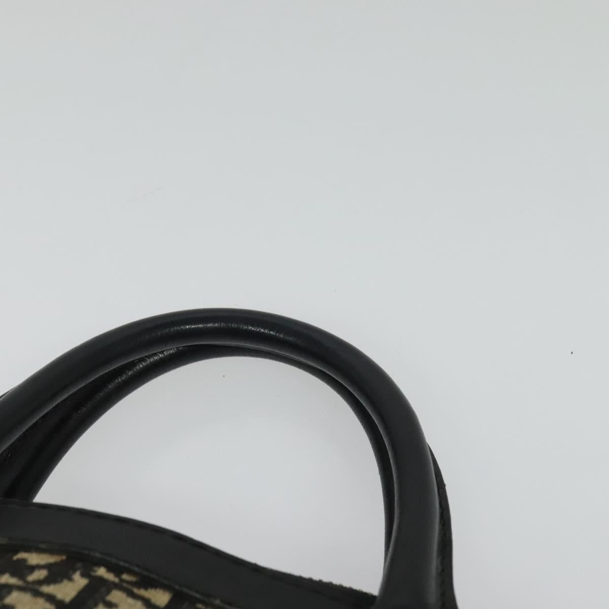 Christian Dior Trotter Canvas Hand Bag Navy Gold Auth 132382