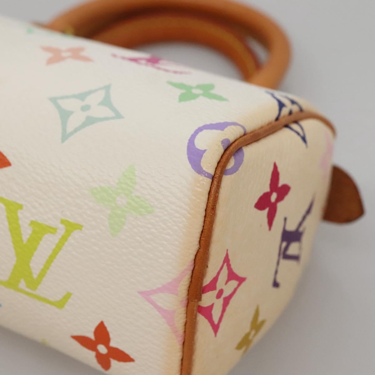 LOUIS VUITTON Monogram Multicolor Mini Speedy Bag White M92645 LV Auth 132394