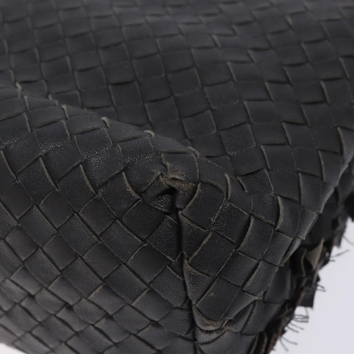 BOTTEGA VENETA INTRECCIATO Shoulder Bag Leather Black Auth 132398