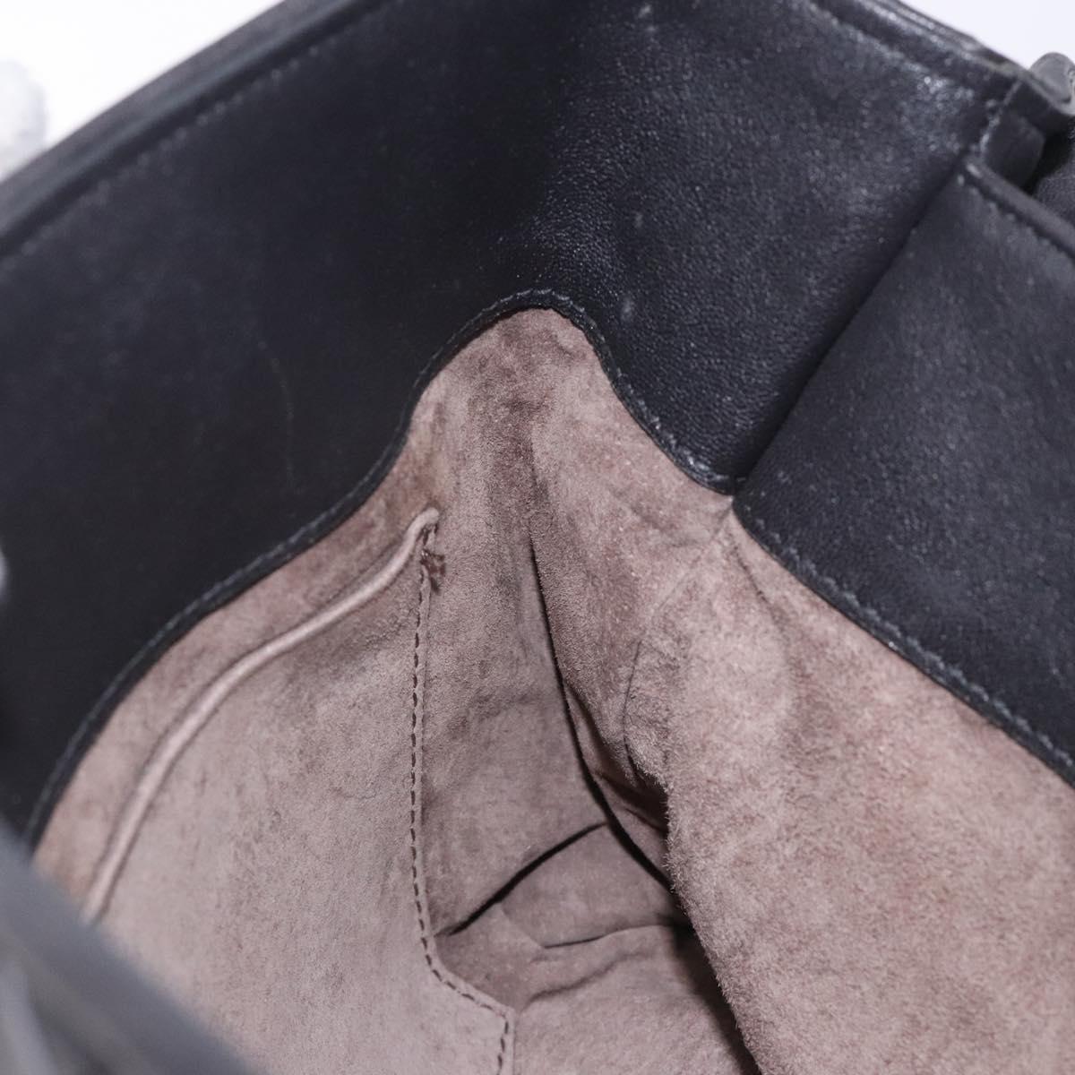 BOTTEGA VENETA INTRECCIATO Shoulder Bag Leather Black Auth 132398