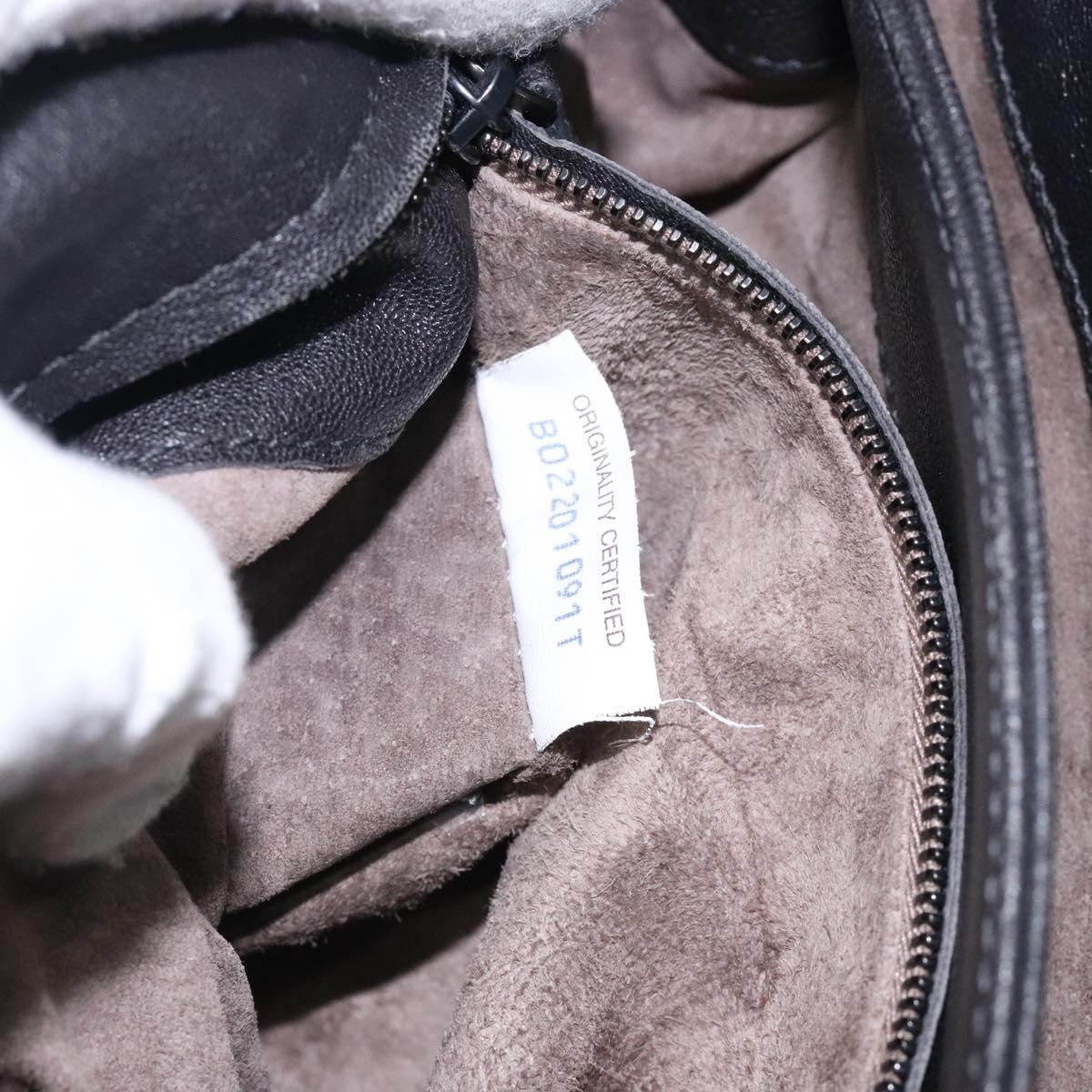 BOTTEGA VENETA INTRECCIATO Shoulder Bag Leather Black Auth 132398