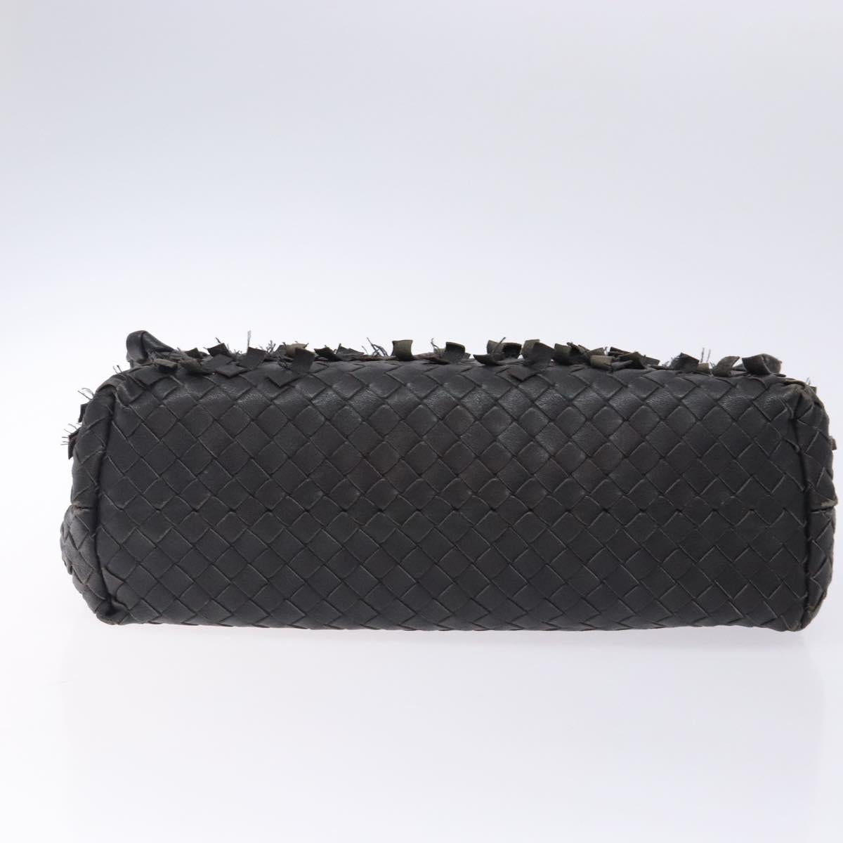 BOTTEGA VENETA INTRECCIATO Shoulder Bag Leather Black Auth 132398