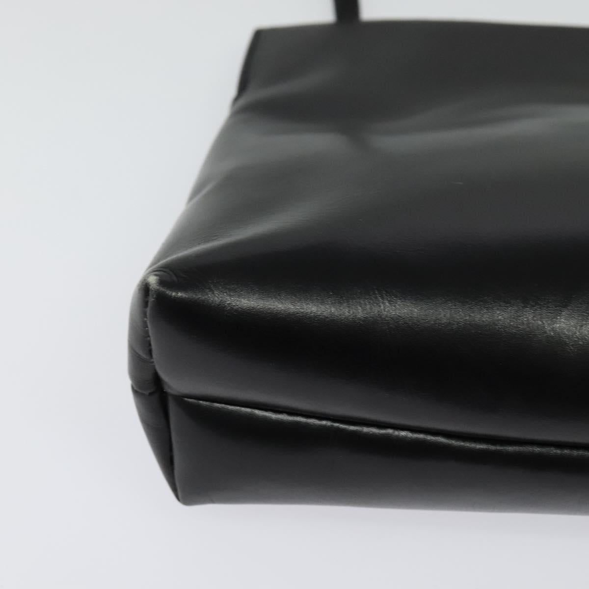 Salvatore Ferragamo Vala Shoulder Bag Leather Black Silver Auth 132421