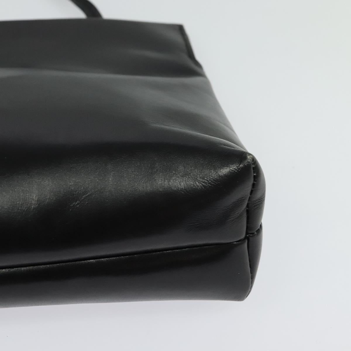 Salvatore Ferragamo Vala Shoulder Bag Leather Black Silver Auth 132421