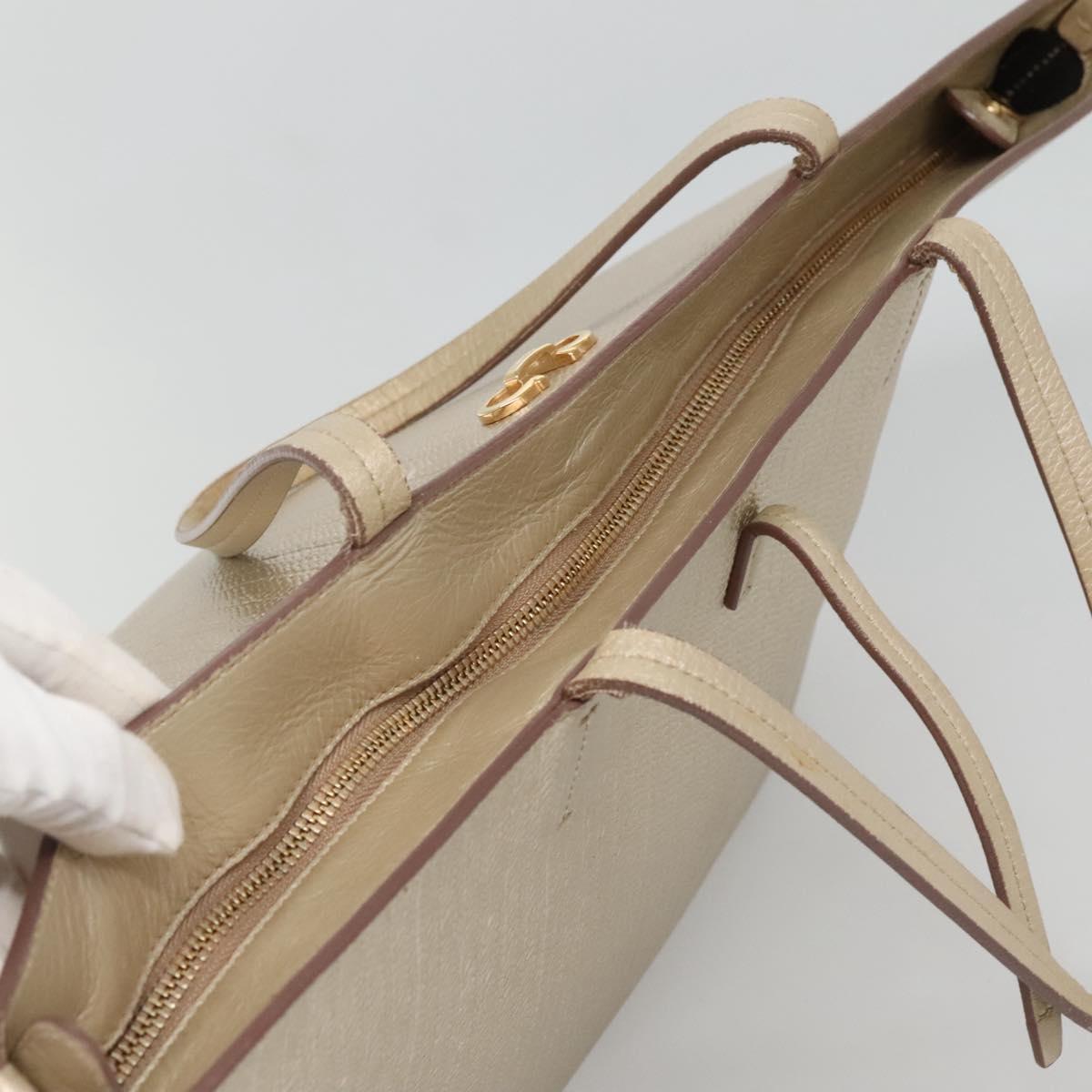 Salvatore Ferragamo Gancini Tote Bag Leather Gold Auth 132423